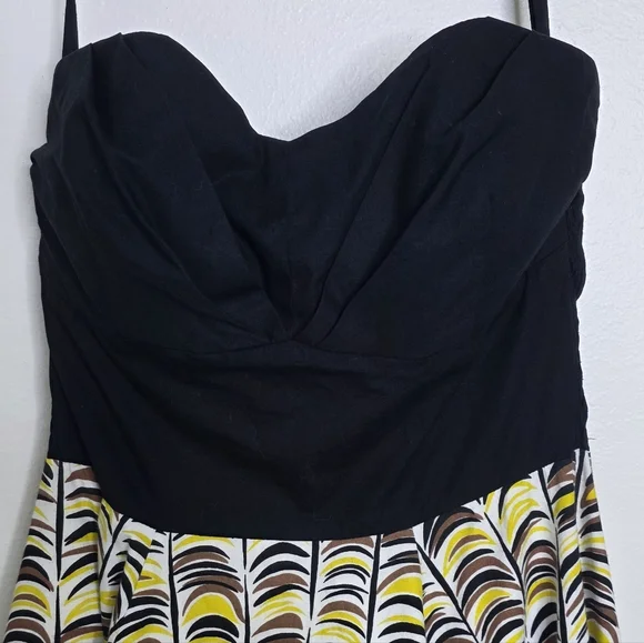 Anthropologie Girls From Savoy "Memories of Feathers" Retro Strapless Dress 12 - Picture 7 of 9